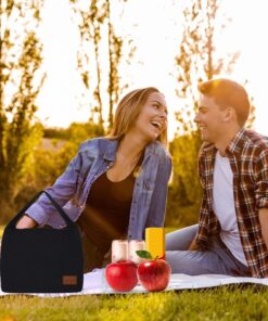 Aosbos Black Lunch Bag Women Insulated Lunch Box for Women Lunch Bags for Adult Lunchbox Lunch Tote Bento Box Cooler Bag for Work Office Picnic Loncheras Para Hombres Mujer Small 11 71yfdUU6 iL