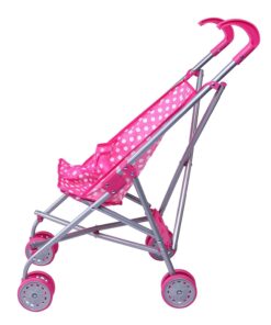Alternative view of Precious Toys Baby Doll Stroller, Pink & White Polka Dots Baby Stroller for Dolls, Foldable Toy Baby Stroller, Toy Stroller for Baby Dolls, Doll Strollers for Girls 2 Years Old and Older, Toddlers