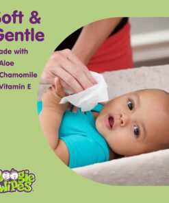 Baby Wipes by Boogie, Saline Wet Wipes for Nose, Face, Hand & Body, FSA/HSA Eligible, Made with Vitamin E, Aloe, Chamomile and Natural Saline, Unscented 30 Count Pack of 3 Boogie Wipes 25 71yhnoP C9L