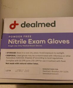Dealmed Medical Exam Nitrile Gloves– 200 Count, Disposable Non-Irritating Latex Free Multi-Purpose Use for a First Aid Kit and Facilities, Large Large (Pack of 200) Purple (Pack of 1) 24 71yhvmqA1 L