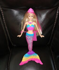 Barbie Dreamtopia Doll, Rainbow Lights Mermaid with Glimmering Light-Up Rainbow Tail, Headband and Blonde Hair Twinkle Lights 42 71ylzGUaCEL