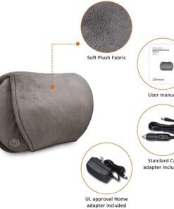 Snailax Shiatsu Massage Pillow with Heat -Deep Kneading Neck Shoulder Lumbar Calf Leg Foot Back Massager, Plush Cozy Design, Gifts for Men Woman 15.7" x 9.6" x 3.9" 31 71ym7dkzaxL