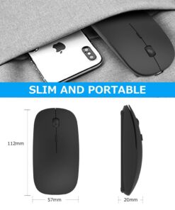 Bluetooth Mouse for iPad Pro iPad Air Rechargeable Bluetooth Wireless Mouse for MacBook pro MacBook Air Mac Laptop Chromebook Windows Laptop Desktop Computer HP PC DELL (Black) BLACK 26 71ymH8FZpGL