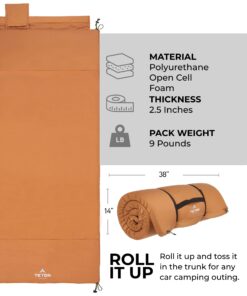 Teton Sports Canvas Camp Pad, Sleeping Pad for Car Camping, Brown Adventurer Camp Pad | 75" x 24" x 2" 15 71ymPwo5olL
