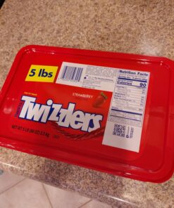 TWIZZLERS Twists Strawberry Flavored Licorice Style, Low Fat Candy Tub, 5 lb 5 Pound (Pack of 1) 25 71yosOv9lxL