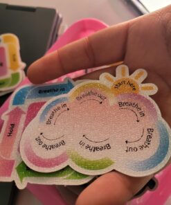 Cusprtm 48 Pcs Anxiety Sensory Stickers, 2 Textured Tactile Rough Calm Stickers Large Size Breathing Stickers Mindfulness Stickers for School Office Classroom Adults Teens Sensory Items 60 71ypPhrYwdL