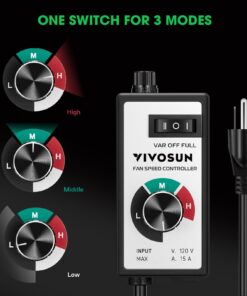 VIVOSUN Variable Fan Speed Controller, Speed Adjuster for Inline Duct Fan in Ventilation System Power Cord 24 71yqOo8pbKL