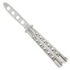 VORNNEX Practice Butterfly Knife Trainer,Full Stainless Steel Unsharpened 100% Safe Dull Balisong Knives Trainer Butterfly Comb for Training(Silver) 12 71yqswF7hoL