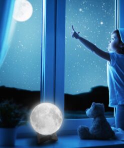 ZHOPPY Moon Lamp, 4.8Inches 16 Colors LED Night Light 3D Printing Moon Light with Stand & Remote/Touch Control and USB Rechargeable, Moon Light Lamps for Kids Friends Lover Christmas Gifts 4.8in Multi-colored 10 71yrJwvhfAL