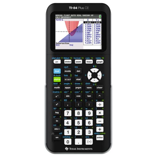 Texas Instruments TI-84 Plus CE Color Graphing Calculator, Black 7.5 Inch Single Pack