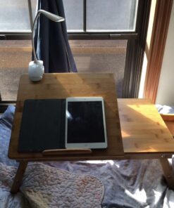 Francois et Mimi Bamboo Multi-Position Adjustable Serving Bed Tray with Drawer (Bamboo 22", Natural) 46 71ys53QEDKL