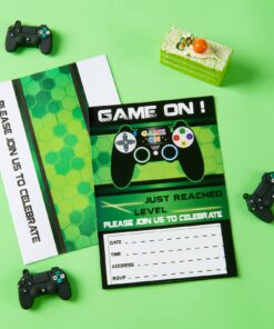 Alternative view of WERNNSAI Video Game Invitations - 20 Set Magical Fill In Game Party Invitations with Envelopes for Kids Boys Game Lovers Birthday Game Themed Party Supplies