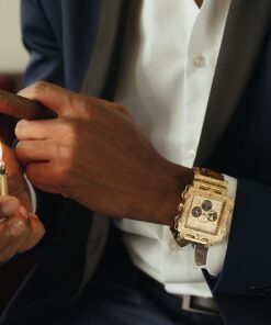 JBW Men's Luxury Phantom 1.00 ctw Diamond Chronograph Wrist Watch with Leather Band Brown/Gold 15 71yuIgUWBbL