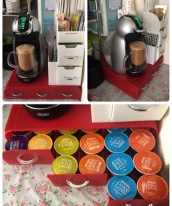 Mind Reader Single Serve Coffee Organizer with 3 Drawers Pod, 12.25" L x 13.5" W x 2.5" H, 36 Capacity, Red 53 71yuxccsT1L