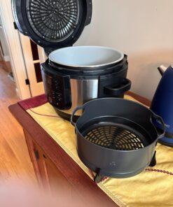 Ninja FD302 Foodi 11-in-1 Pro 6.5 qt. Pressure Cooker & Air Fryer that Steams, Slow Cooks, Sears, Sautés, Dehydrates & More, with 4.6 qt. Crisper Plate, Nesting Broil Rack & Recipe Book, Silver/Black 6.5 Quart Cooking Pot 33 71yv8cgYVLL