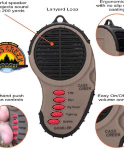 Cass Creek Spring Gobbler Handheld Electronic Game Call | 5 Turkey Calls in 1 | Authentic Animal Recordings | 200 Yard Sound Projection | Compact Design 12 71yvA5O1XqL