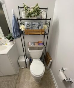 Zenna Home Over the Toilet Storage, Metal Bathroom Spacesaver with 3 Shelves, Cross-Style Storage Cabinet, Easy Assembly, Oil Rubbed Bronze Over-the-Toilet Spacesaver 25 71yvDbrSoYL