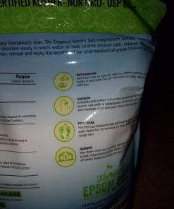 Sky Organics 5 lbs Epsom Salt - 100% Pure Magnesium Sulfate, USP Grade, Kosher, Non-GMO - Bath and Foot Soak, Soothing Body Soak. Made in USA, 46 71yvZUtQ74L