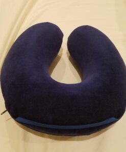 TravelMate Memory Foam Neck Pillow - Adjustable Thickness for Best Comfort, Dark Blue 30 71yvkAL1LCL
