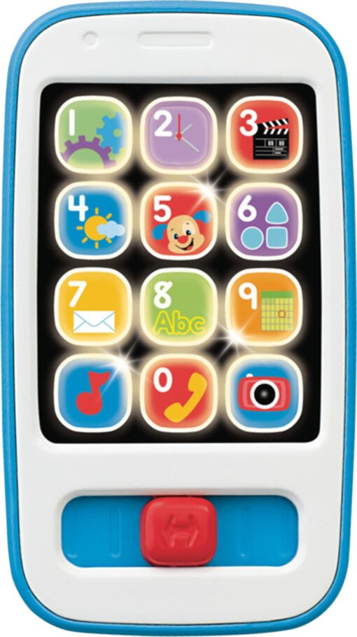 Fisher-Price Laugh & Learn Smart Phone, blue, light-up musical toy for infants and toddlers