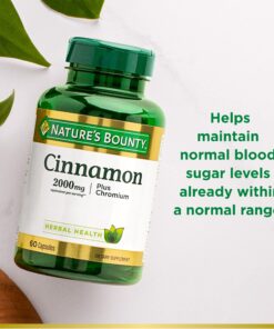 Nature’s Bounty Cinnamon 2000mg Plus Chromium, Sugar Metabolism Support Supplement, 60 Capsules 21 71yw1 PzgvL