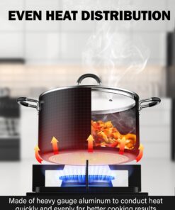 Cook N Home Pots and Pans Nonstick Kitchen Cookware Sets include Saucepan Frying Pan Stockpots 8-Piece, Heavy Gauge, Stay Cool Handle, Marble 10 71yxwM4xDYL 1