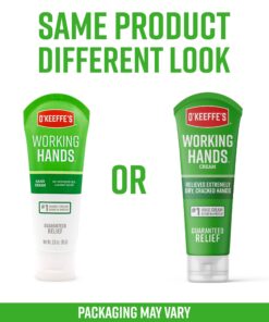 O'Keeffe's Working Hands Hand Cream, Relieves and Repairs Extremely Dry Hands, 3 oz Tube, (Pack of 2) 3 Ounce (Pack of 2) 36 71yzRlURSFL