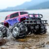 Ruko 1601AMP3 Amphibious RC Truck for Girls, IPX6 Warterproof Monster Truck, 1:10 Large Remote Control Car for All Terrain, 2 Rechargeable Batteries for 50 Min Fun Time, Gifts for Kids Pink 44 71yzSz6URuL