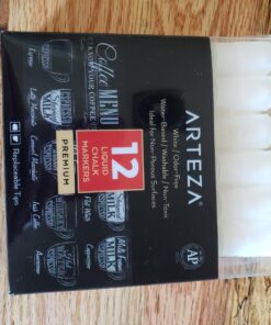 ARTEZA Liquid White Chalk Markers Set of 12, Fine Tip, Includes 12 Replaceable Chisel Tips & 1 Tweezer, Dust-Free & Washable Water-Based Pens for Chalkboards, Car Windows, Menu Boards & Signs 18 71yzZUC5luL