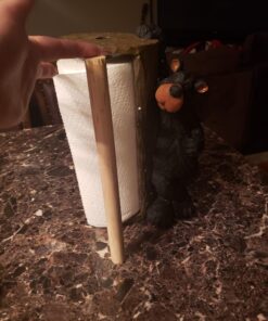 Willie Black Bear Paper Towel Holder Rack for Free Standing on Counter or Table (Great Kitchen Decor) 14" 18 71z MobGndL