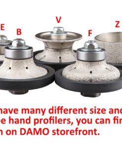 DAMO 3/8 inch Demi Bullnose Half Bullnose Roundover Coarse Diamond Hand Profiler Router Bit Profile Wheel with 5/8-11 Thread for Granite Concrete Marble Countertop Edge 14 71z h8UwckL 1