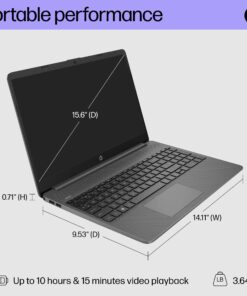 HP 15 inch Laptop, FHD Display, Intel Core i3-1215U, 8 GB RAM, 128 GB SSD, Intel UHD Graphics, Windows 11 Home in S Mode, 15-dy5599nr (2023) 8GB RAM | 128GB PCIe SSD 59 71z sLp4DML