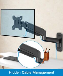 HUANUO Monitor Wall Mount Bracket, Articulating Adjustable Gas Spring Single Arm Stand with VESA Extension Kit for 17 to 32 Inch LCD Computer Screens - VESA 75x75,100x100 27 71z zUxd1oL