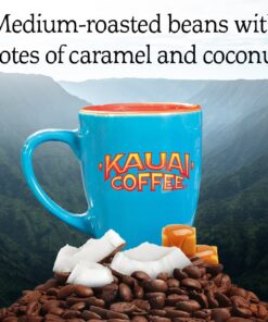 Kauai Hawaiian Ground Coffee, Coconut Caramel Crunch Flavor (10 Ounces) - 10% Hawaiian Coffee from Hawaii's Largest Coffee Grower - Bold, Rich Blend 10 Ounce (Pack of 1) 22 71z01Baum6L