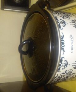 Crock Pot 4.5 Quart Manual Slow Cooker, Damask Pattern, White 21 71z0vK9mCeL
