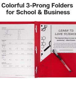 Colored 3-Prong Plastic Folders with Pockets (6 Pack, Assorted Colors), Folders with Labels, 2-Pocket School Folders , Pocket Folders with Fasteners, Tear-Resistant, Acid Free 6 Vibrant 6 Pack 16 71z14Qy6AIL