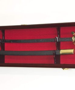Alternative view of 1 Sword Display Case Cabinet Stand Holder Wall Rack Box - Lockable w/ 98% UV Protection Cherry