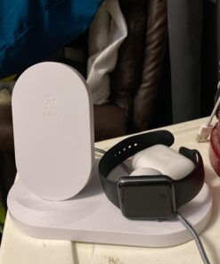 Belkin 3-In-1 Wireless Charging Station - Fast Wireless Charging For Apple Iphone 14, Iphone 13 & Iphone 12 Series & Apple Watch (All Series) - With Additional USB A Port For Multiple Devices (White) White Charging Dock 42 71z1Zc3y3cL 1