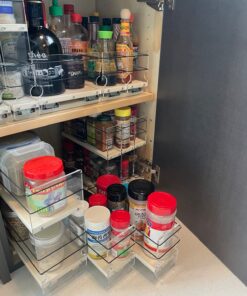 Vertical Spice - Cabinet Mounted Spice Rack Organizer - 3 Drawers, 30 Capacity - Sliding Cabinet Organizer - Pullout Shelves for Pantry Organization - Seasoning Storage - 6.9'' W x 10.75'' H x 10.6" D 6.9" W x 10.75" H x 10.6" D (222x2x11 DC) 46 71z1hNv28zL