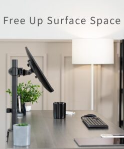 VIVO Single Monitor Arm Desk Mount, Holds Screens up to 32 inch Regular and 38 inch Ultrawide, Fully Adjustable Stand with C-Clamp and Grommet Base, VESA 75x75mm or 100x100mm, Black, STAND-V001 16" Tall 35 71z1srFXSAL