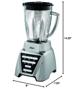 Oster Blender | Pro 1200 with Glass Jar, 24-Ounce Smoothie Cup and Food Processor Attachment, Brushed Nickel - BLSTMB-CBF-000 Blender + Food Processor Brushed Nickel 51 71z2sPFVQdL