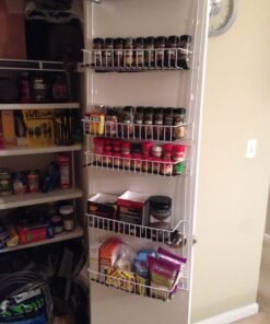 Lavish Home (White) 6-Tier Adjustable Kitchen Door Rack for Pantry Organization and Storage Shelving, (L) 19” x (W) 5” x (H) 56-64 53 71z3 npSTTL