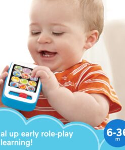 Alternative view of Fisher-Price Laugh & Learn Smart Phone, blue, light-up musical toy for infants and toddlers