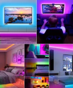 Daymeet LED TV Backlights, 9.8 ft USB Powered LED Lights for TV 32-60 inch RGB Color Changing LED Strip Lights TV Monitor Behind Lighting with Remote Music Sync Bluetooth APP Control Solid Colours 9.8FT for 32"-60"TV 20 71z3iWM1wwL