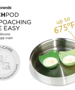 Alternative view of Fusionbrands PoachPod The Original Silicone, Floating Egg Poaching Cup, Green, 2 pack