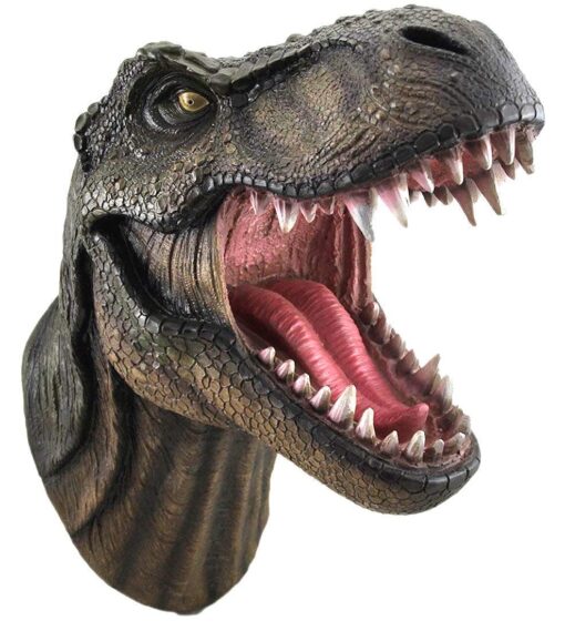 DWK Tyrannosaurus Rex Head Bust Large Sculpture | Dinosaur Trophy Head Animal Heads Wall Decor | Taxidermy Mounts and Wall Mounted Animal Head - 15L