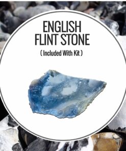 KonvoySG English Flint Stone Rock for Use with A Carbon Steel Striker (not Included) for Bushcraft, Survival and Camping Activities. Comes in an Emergency Tinder Jute Bag. 15 71z78PxK2AL