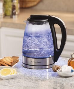 Hamilton Beach 1.7 L Glass Electric Kettle for Tea and Water, Cordless, LED Indicator, Auto-Shutoff and Boil-Dry Protection, Brushed Metal (40865), Clear Glass Kettle - Discontinued 18 71z7IU9RkEL 1