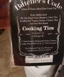 Rotisserie Elastic and Cotton Blend - Stretchy Twine - Food Grade - Heat Safe - Cooking Ties - Poultry Loops - 50 Pack 34 71z8 SePmZL