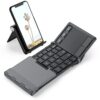 iClever Bluetooth Keyboard, BK08 Folding Keyboard with Sensitive Touchpad (Sync Up to 3 Devices), Pocket-Sized Tri-Folded Fodable Keyboard for Windows Mac Android iOS Dark grey 31 71z8t2VNdL